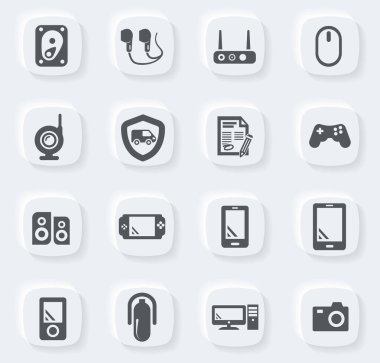 Kullanıcı arayüzü tasarımı için süpermarket elektronik vektör simgeleri