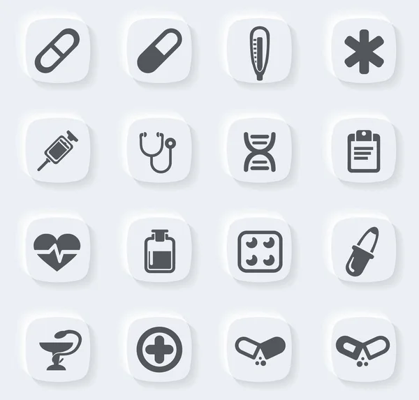 Conjunto Iconos Médicos Para Sitios Web Interfaz Usuario — Vector de stock