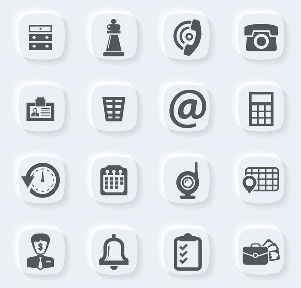 Офисные Векторные Значки Дизайна Пользовательского Интерфейса — стоковый вектор