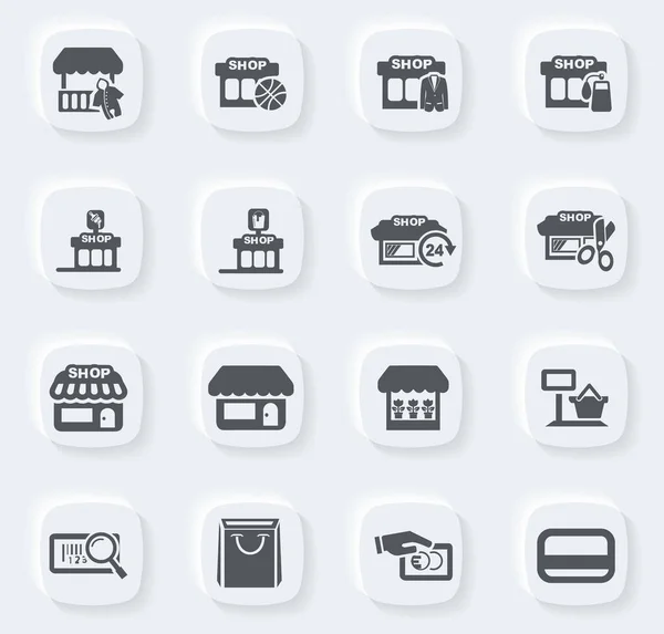 Conjunto Iconos Tienda Para Sitios Web Interfaz Usuario — Vector de stock