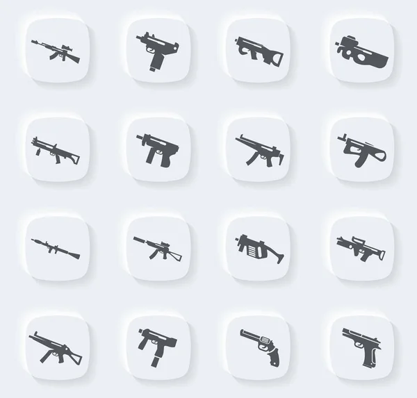 Web Siteleri Kullanıcı Arayüzü Için Silah Simgesi Ayarlandı — Stok Vektör