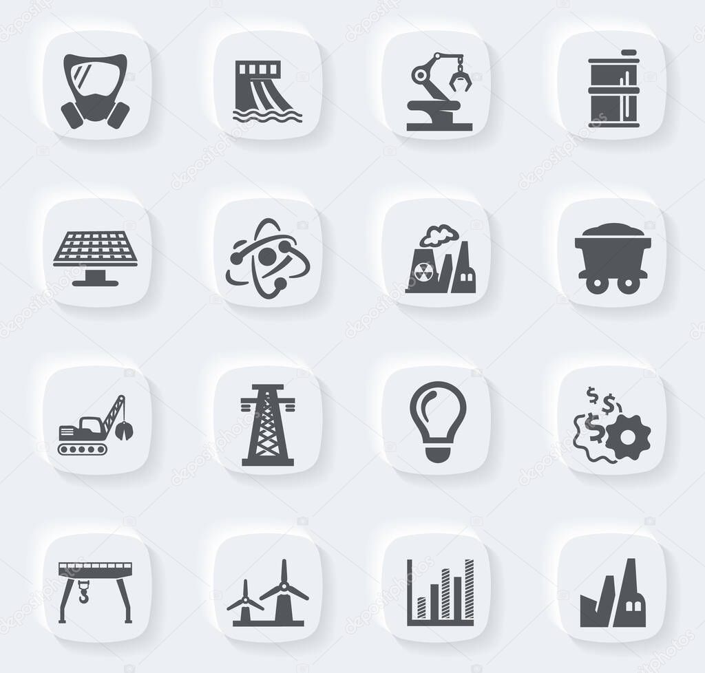 Industry vector icons for user interface design