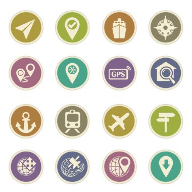 Gezinti ve taşıma Icon set
