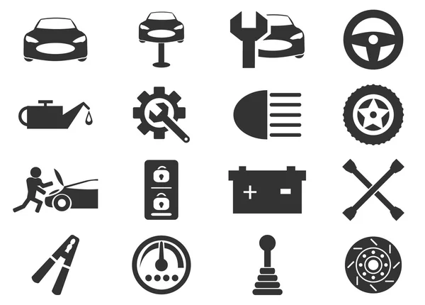 Iconos de mantenimiento del servicio de coche — Vector de stock