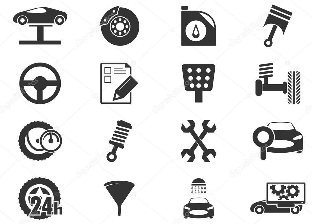 Vector vehicle service station icons