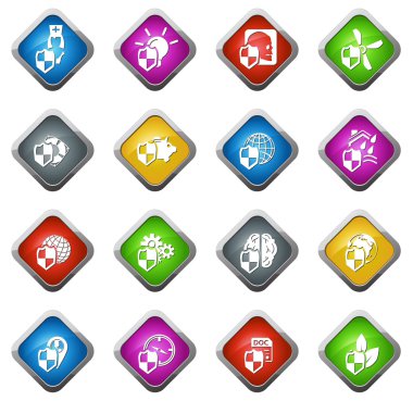 Vektör sigorta Icons set: