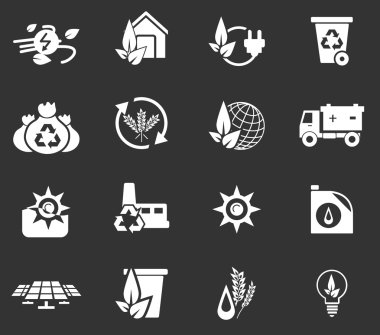 Alternatif enerji simgesi seti