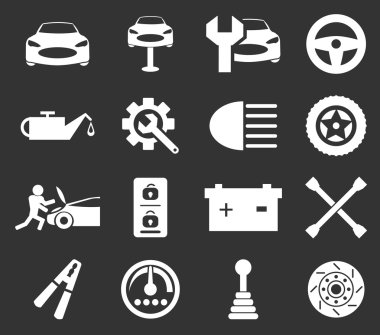 araba servisi bakım simgesi seti