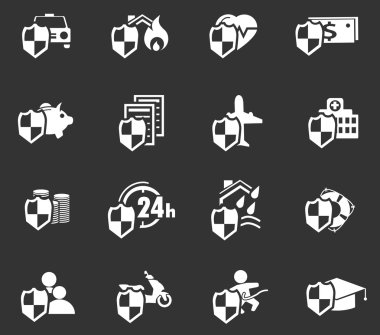 Vektör sigorta Icons set: 