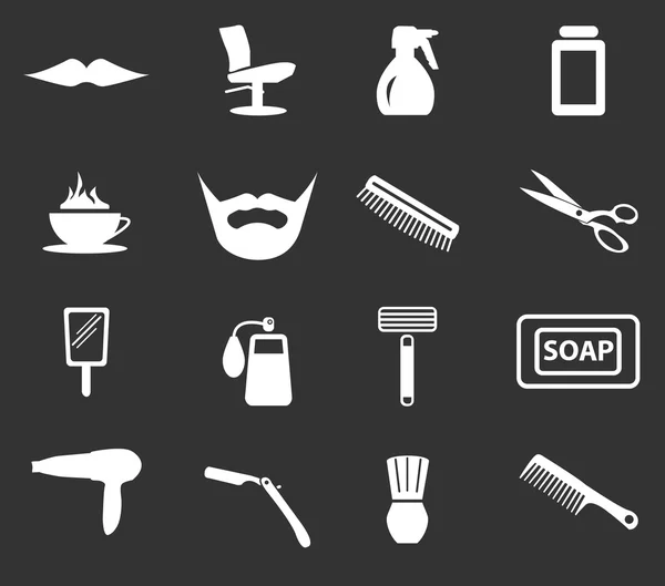 É um jogo de ícones de web simples de barbearia — Vetor de Stock