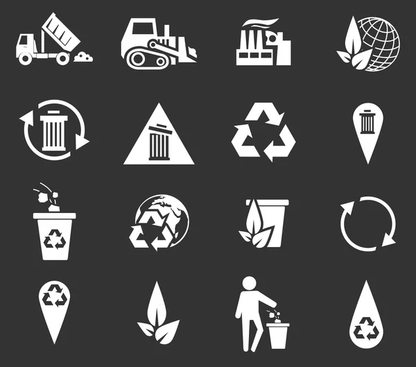 Garbage icon set — Stock Vector