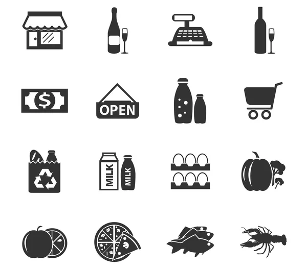 Kruidenier en supermarkt-pictogram — Stockvector