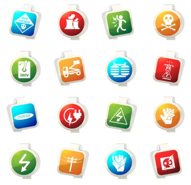 Yüksek gerilim Icons set