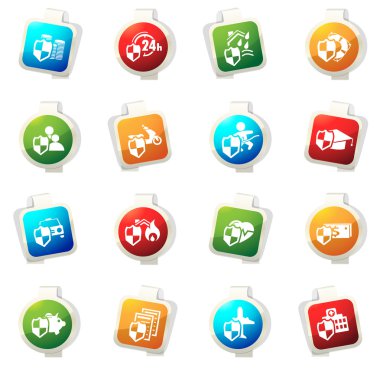 Vektör sigorta Icons set