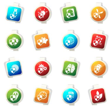 Vektör sigorta Icons set