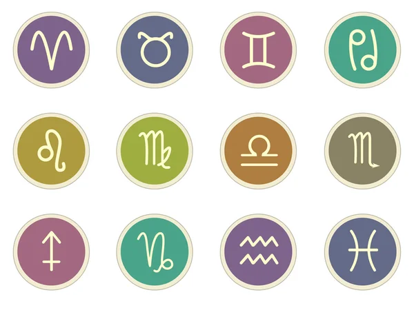 Zodiac icons set — Stock Vector