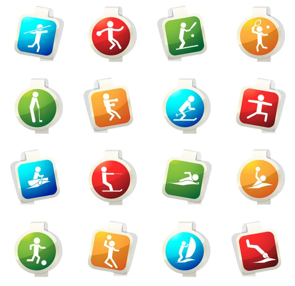 Formas Deporte icono conjunto — Vector de stock