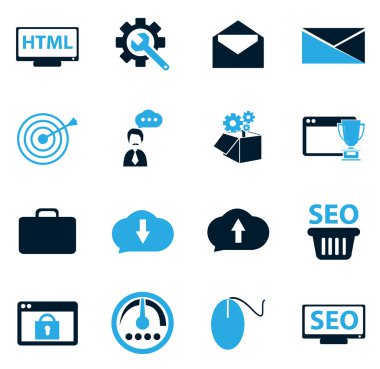 SEO ve geliştirme Icon set