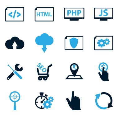 SEO ve geliştirme Icon set