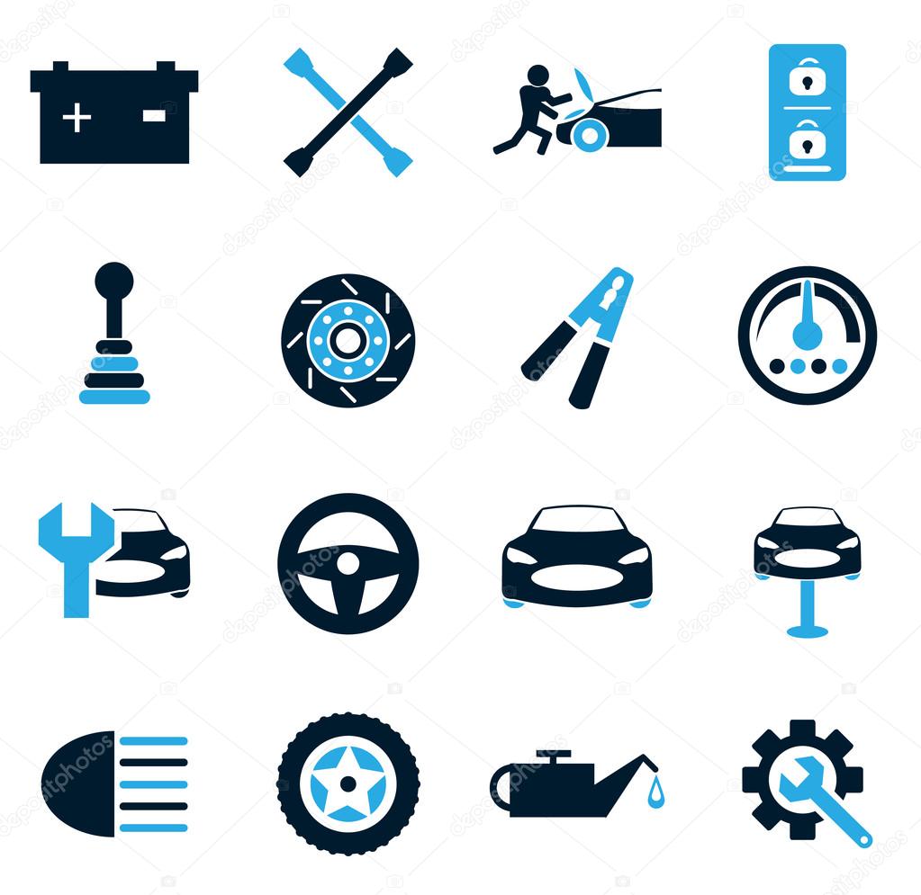 Car service maintenance icon set