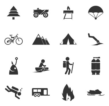 Aktif istirahat Icon set