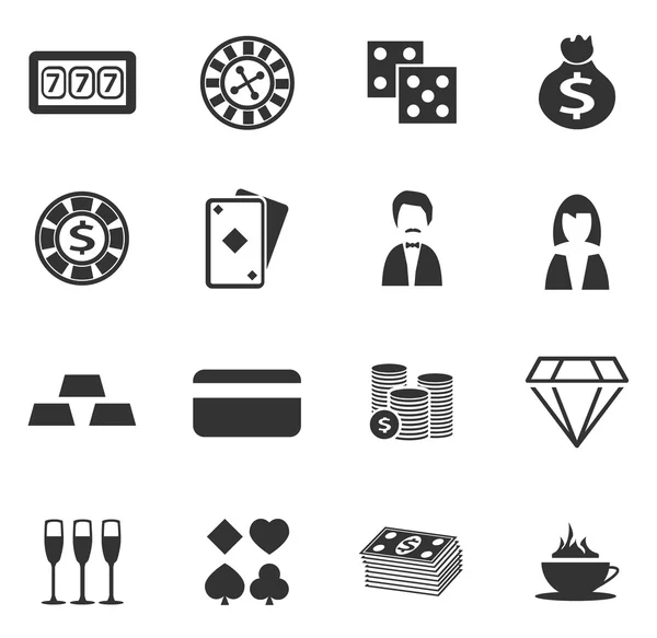 Casino Icon set — Stok Vektör