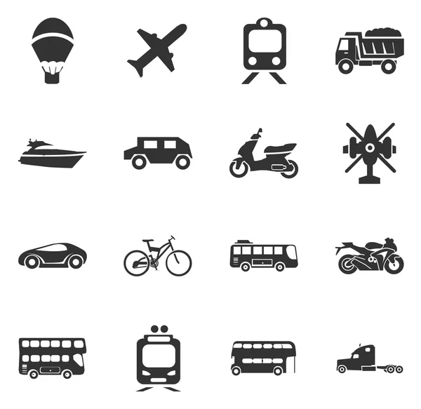 Conjunto de iconos de tipo de transporte — Vector de stock