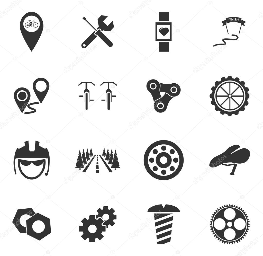 Bicycle icon set