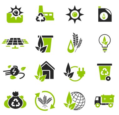 Alternatif enerji simgesi seti