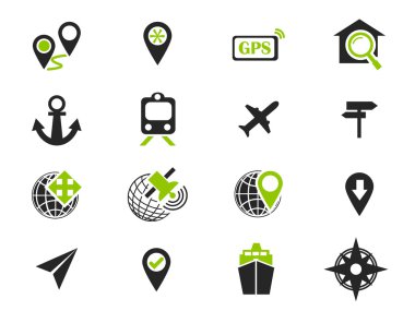 Gezinti ve taşıma Icons set