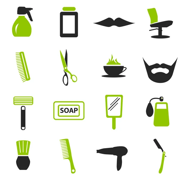 Se trata de un conjunto de barbería simples iconos web — Vector de stock