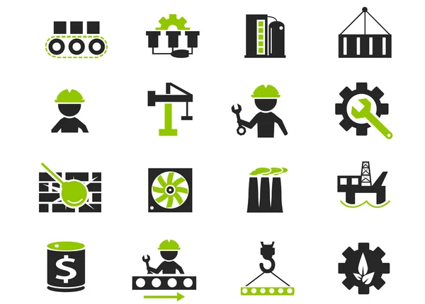 Conjunto de iconos de la industria plana — Vector de stock