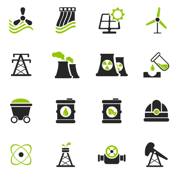 Symbole der Kraftstoff- und Stromerzeugung — Stockvektor