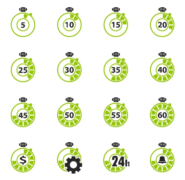 Timer-Symbole gesetzt — Stockvektor