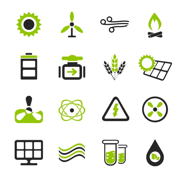 Fuel and Power Generation Icons — Stock Vector