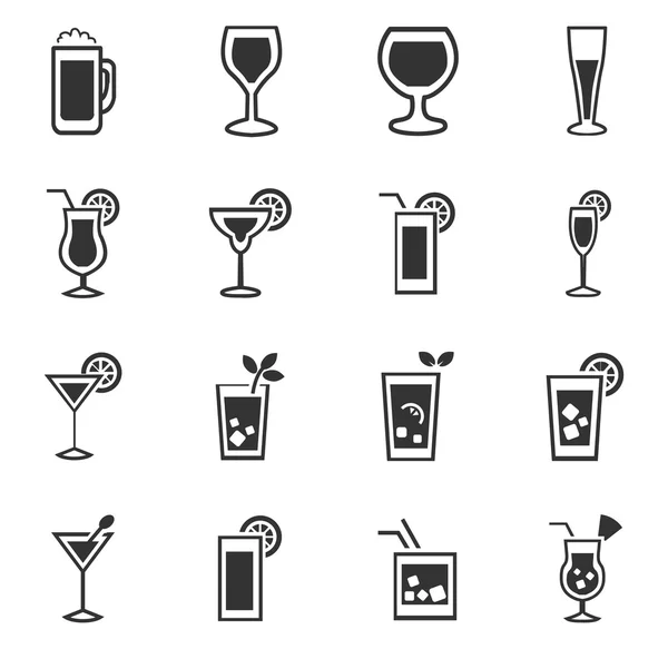 Conjunto de iconos de vasos y copas — Vector de stock