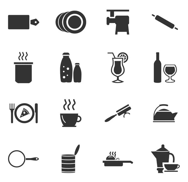 Food and kitchen icons set — Stock Vector