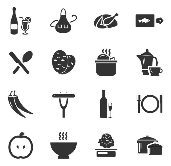 Conjunto de iconos de comida y cocina — Archivo Imágenes Vectoriales