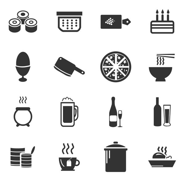 Food and kitchen icons set
