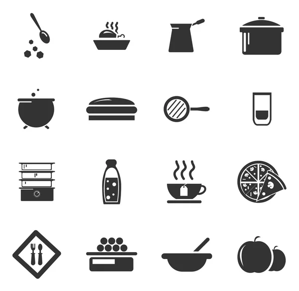 Conjunto de ícones de comida e cozinha — Vetor de Stock