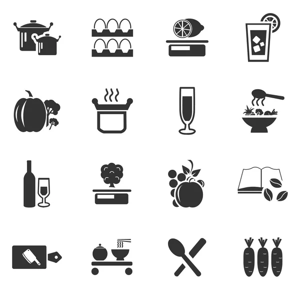 Aliments et icônes de cuisine ensemble — Image vectorielle