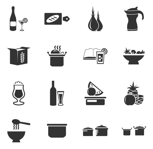 Food and kitchen icons set