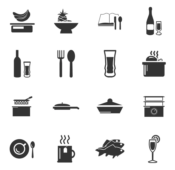 Conjunto de iconos de comida y cocina — Archivo Imágenes Vectoriales