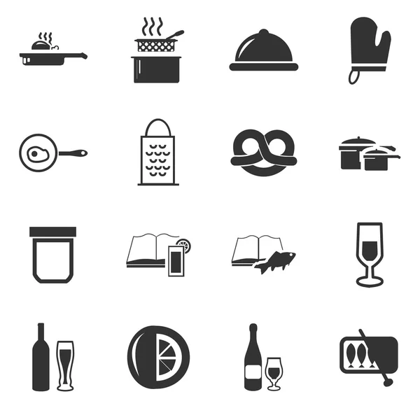 Food and kitchen icons set — Stock Vector