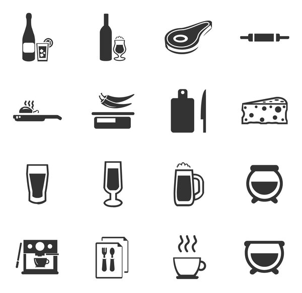 Food and kitchen icons set