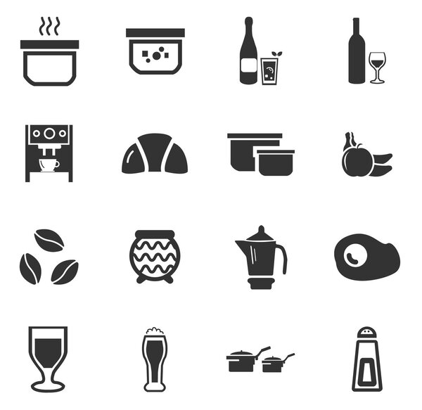 Food and kitchen icons set