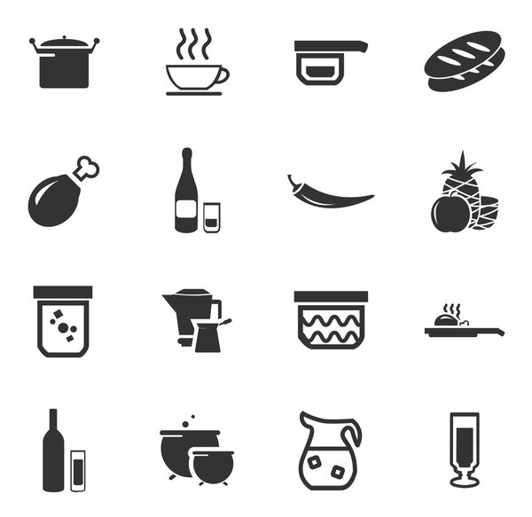 Food and kitchen icons set