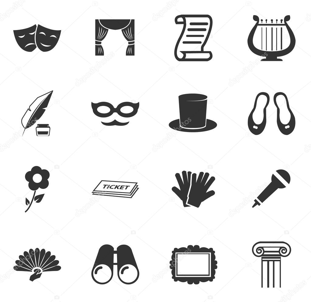 Theater icons set