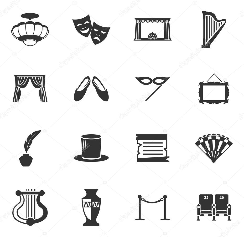 Theater icons set