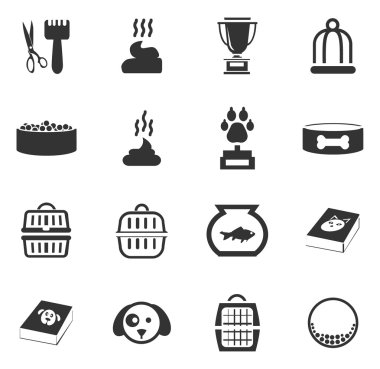 Evcil hayvan Icons set için ürünler